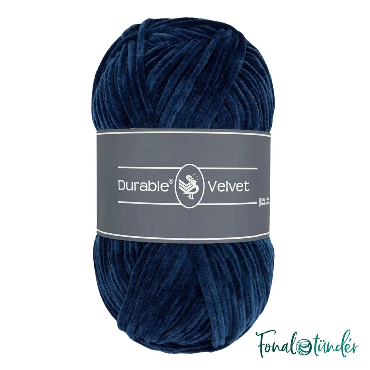 Durable Velvet 321 Navy - sötétkék zsenília fonal - dark blue chenille yarn