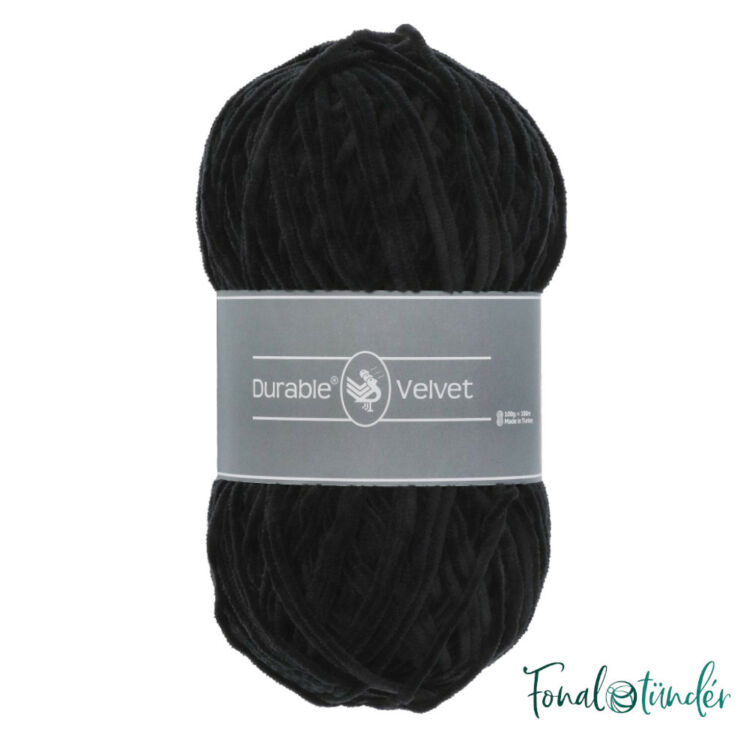 Durable Velvet 325 - koromfekete zsenília fonal - black chenille yarn