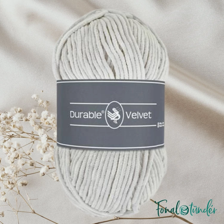 Durable Velvet 415 Chateau Gray - halványszürke zsenília fonal - chenille yarn - 02