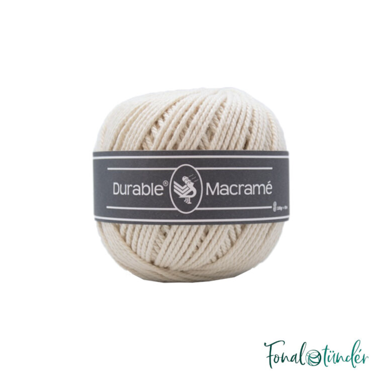 Durable Macrame 2172 Cream - krémfehér makramé zsinórfonal - ecru twisted cotton cord