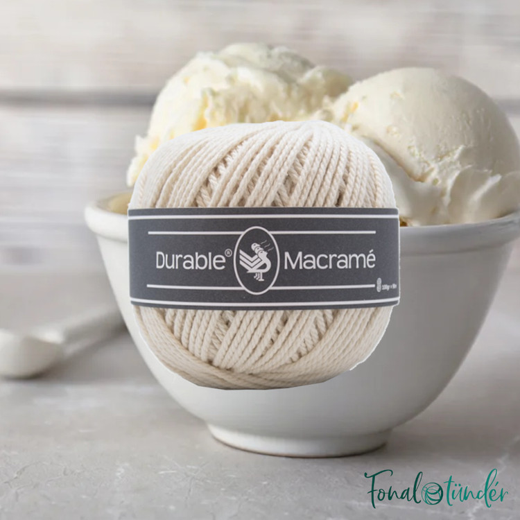 Durable Macrame 2172 Cream - krémfehér makramé zsinórfonal