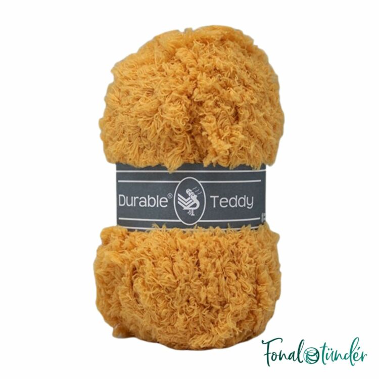 Durable Teddy 2182 Ochre - okkersárga buklé fonal - hairy fluffy yarn
