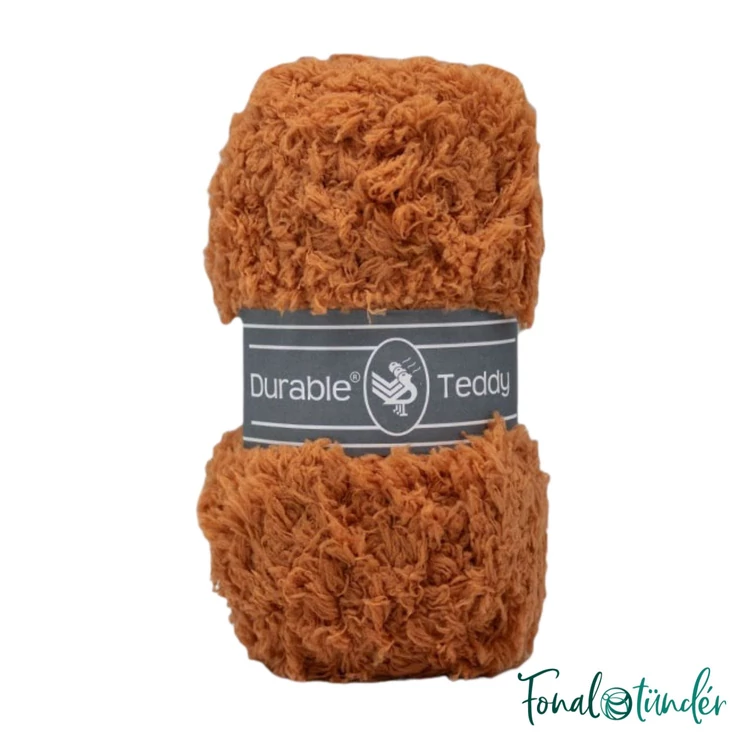 Durable Teddy 2210 Caramel - barna buklé fonal - brown hairy fluffy yarn