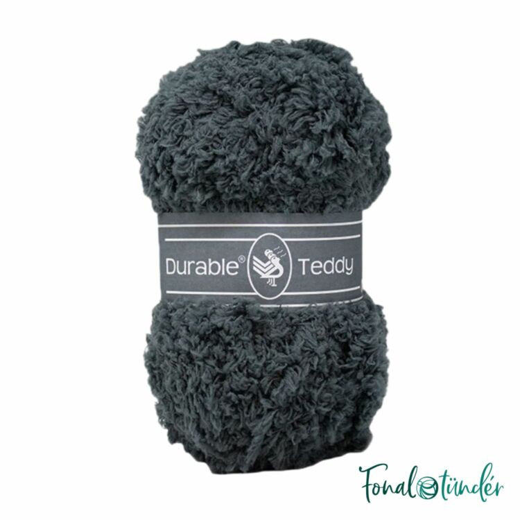 Durable Teddy 2237 Charocal - sötétszürke buklé fonal - dark gray hairy fluffy yarn