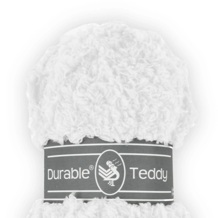 Durable Teddy 310 White - krémfehér buklé fonal - hairy fluffy yarn