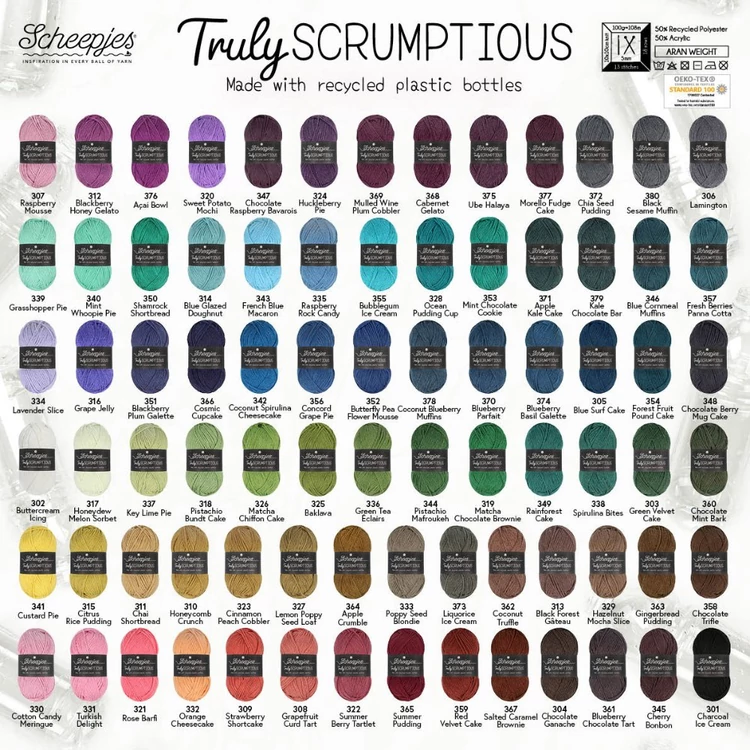 Scheepjes Truly Scrumptious 301 Charocal Ice cream - fekete öko akril fonal - eco yarn blend