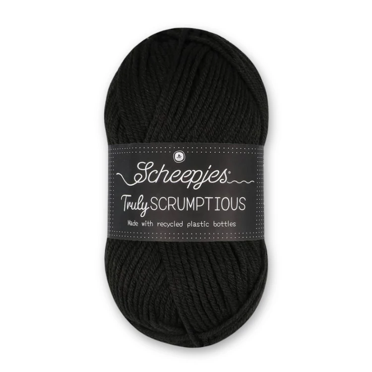 Scheepjes Truly Scrumptious 301 Charocal Ice cream - fekete öko akril fonal - eco yarn blend