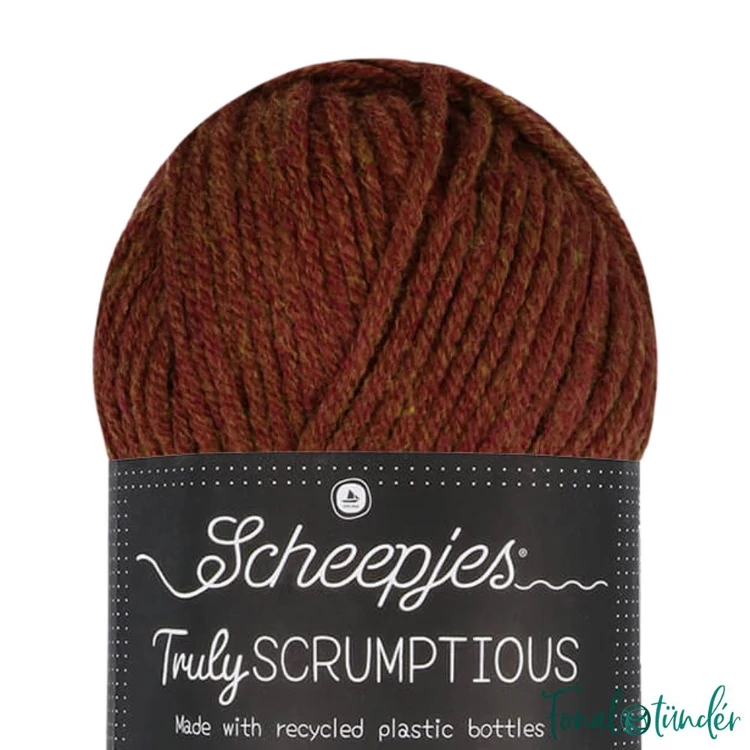 Scheepjes Truly Scrumptious 367 Salted Caramel Brownie - barna öko akril fonal - eco yarn blend