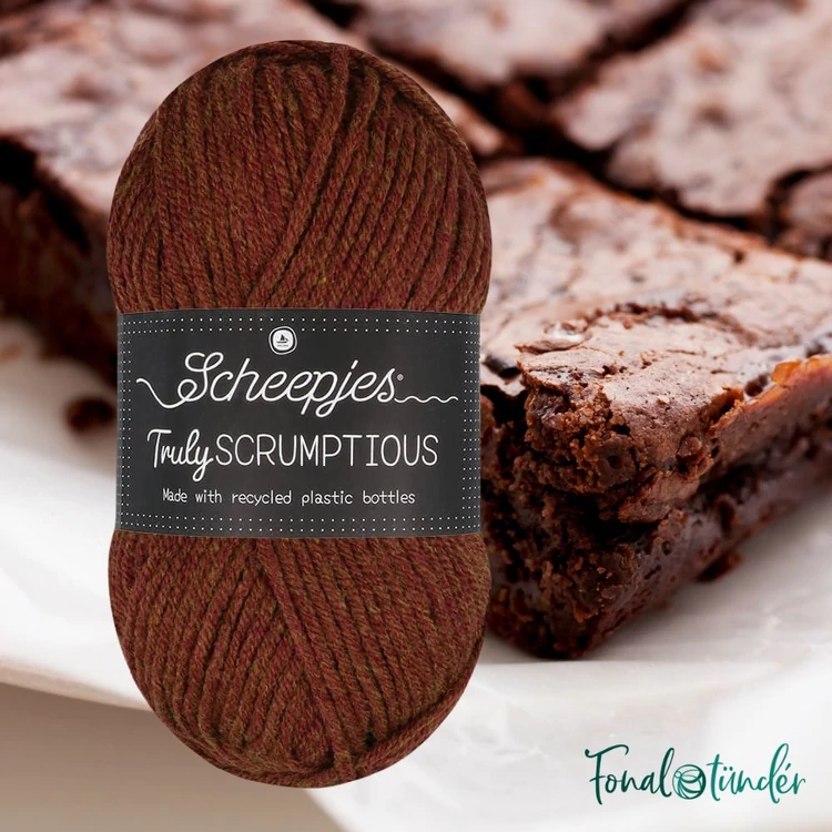 Scheepjes Truly Scrumptious 367 Salted Caramel Brownie - barna öko akril fonal - eco yarn blend