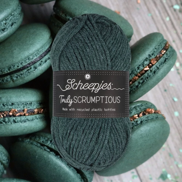 Scheepjes Truly Scrumptious 379 Kale Chocolate Bar - zöld öko akril fonal - eco yarn blend