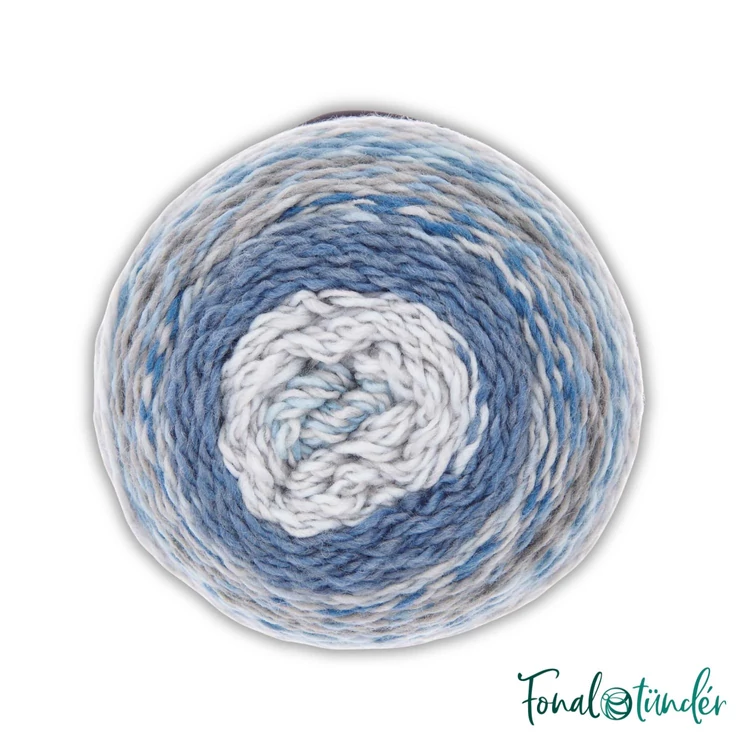 Rico Chic-Unique 017 Blue - gardient yarn - gyapjú keverék fonal