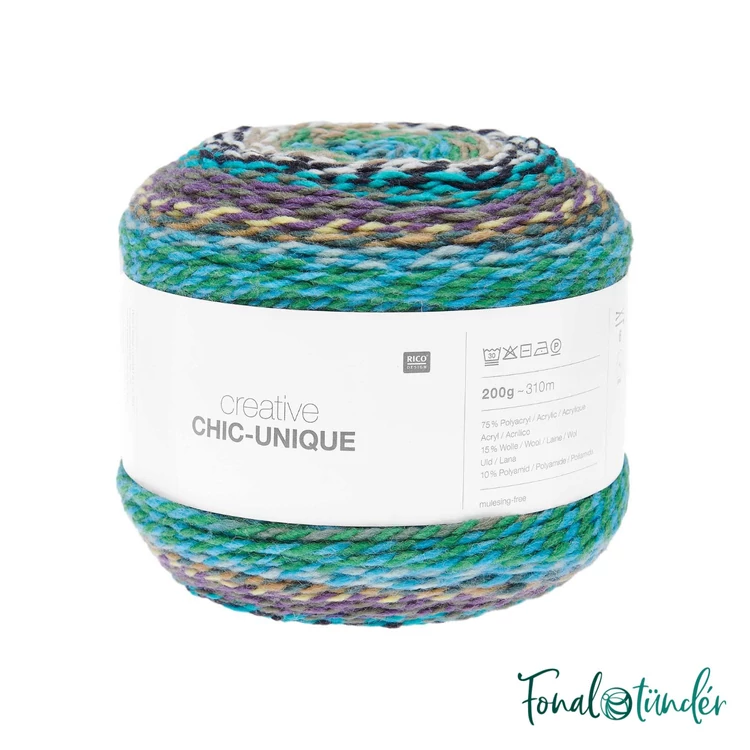 Rico Chic-Unique 023 Ivies - gardient yarn - gyapjú keverék fonal