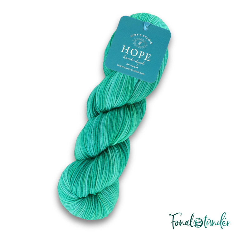 Simy's Hope DK - 01 - kézzel festett zöld gyapjú fonal Simy's Hope DK - 01 - kézzel festett zöld gyapjú fonal