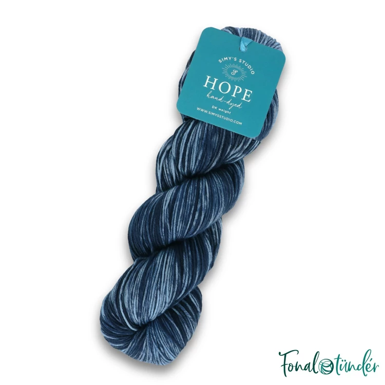 Simy's Hope DK - blue hand-dyed merino wool yarn - kézzel festett kék gyapjú fonal