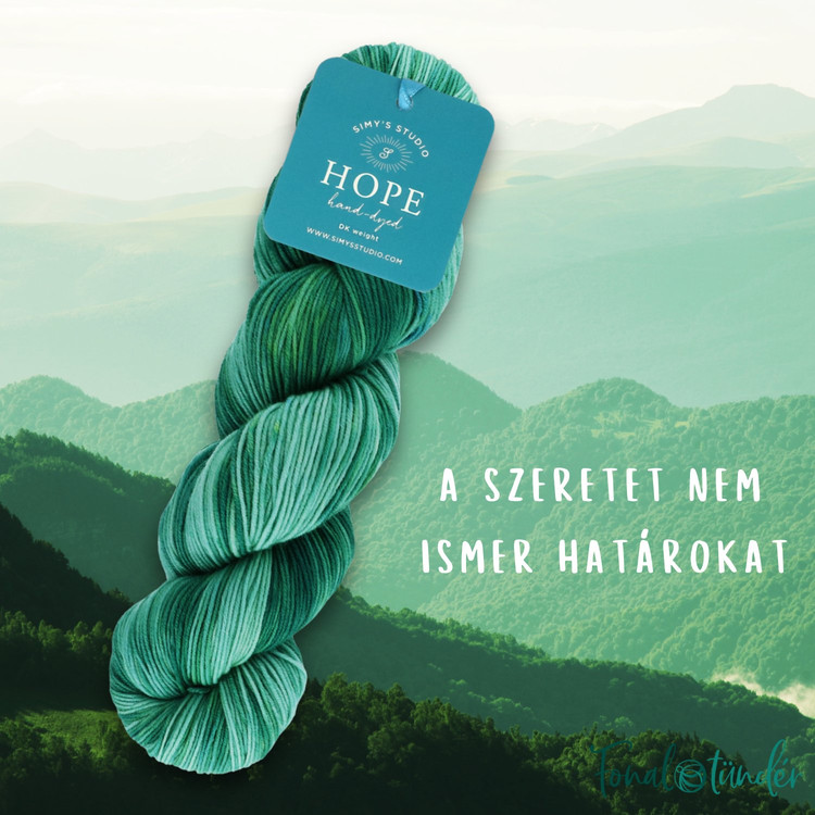 Simy's Hope DK - 06 - kézzel festett zöld gyapjú fonal