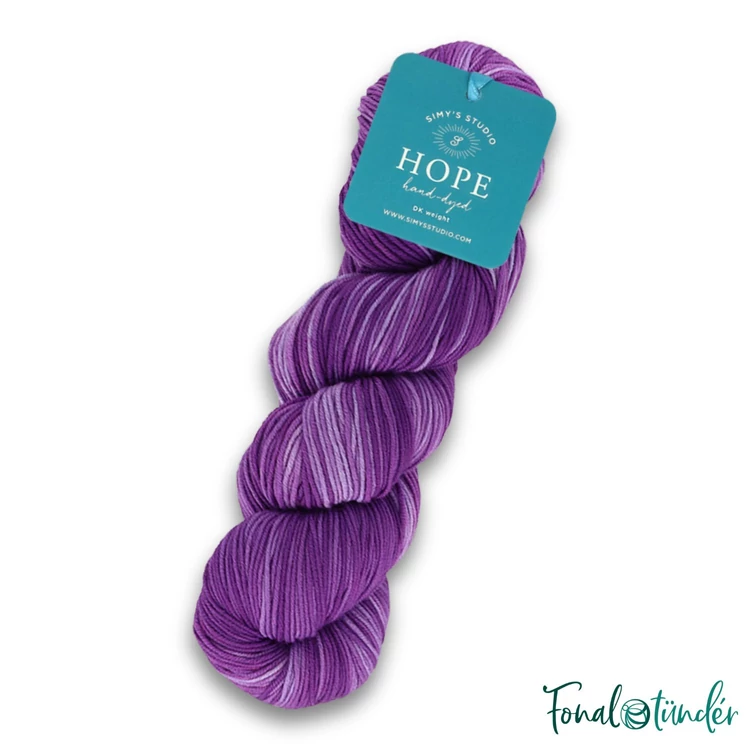 Simy's Hope DK 08 - purple hand-dyed merino wool yarn - kézzel festett lila gyapjú fonal