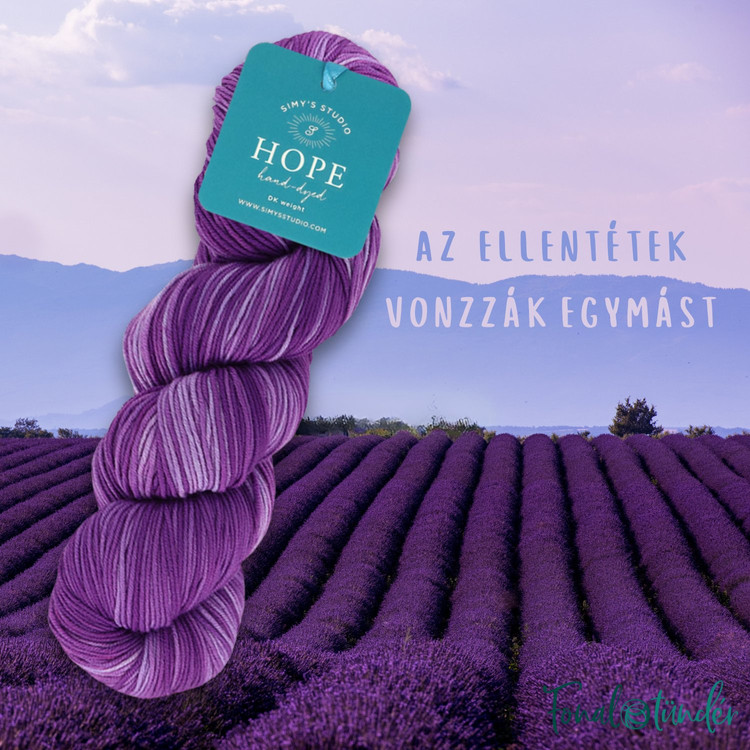 Simy's Hope DK - 08 - kézzel festett lila gyapjú fonal Simy's Hope DK - 08 - kézzel festett lila gyapjú fonal