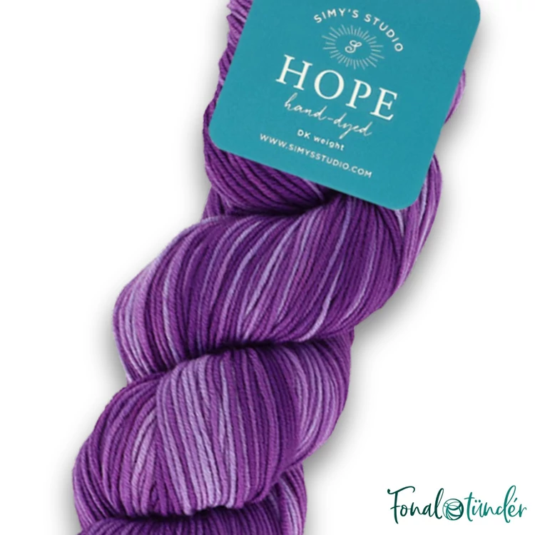 Simy's Hope DK 08 - purple hand-dyed merino wool yarn - kézzel festett lila gyapjú fonal