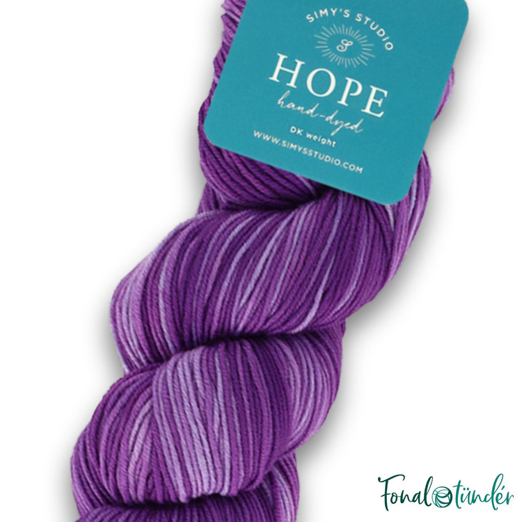 Simy's Hope DK - 08 - kézzel festett lila gyapjú fonal Simy's Hope DK - 08 - kézzel festett lila gyapjú fonal