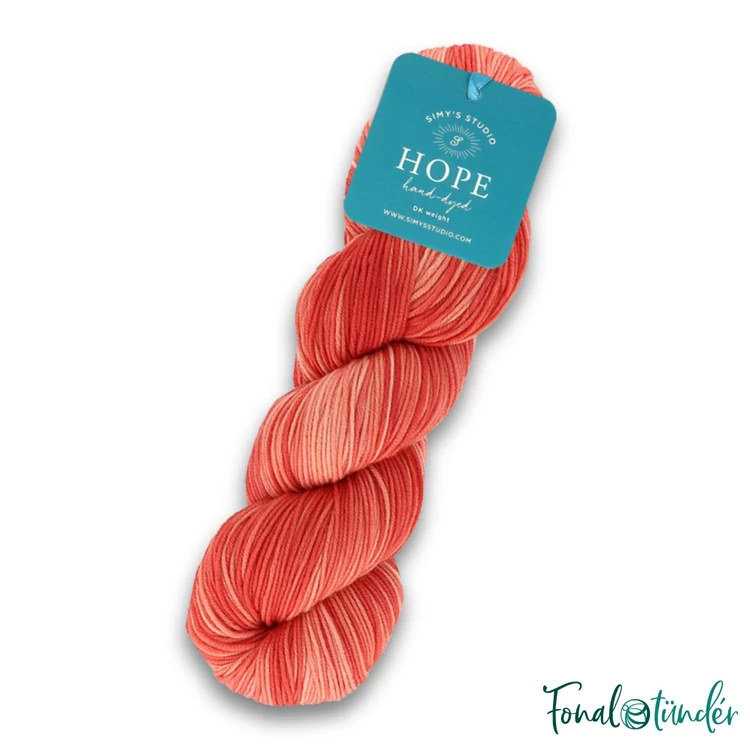 Simy's Hope DK 12 - orange hand-dyed merino wool yarn - kézzel festett narancssárga gyapjú fonal