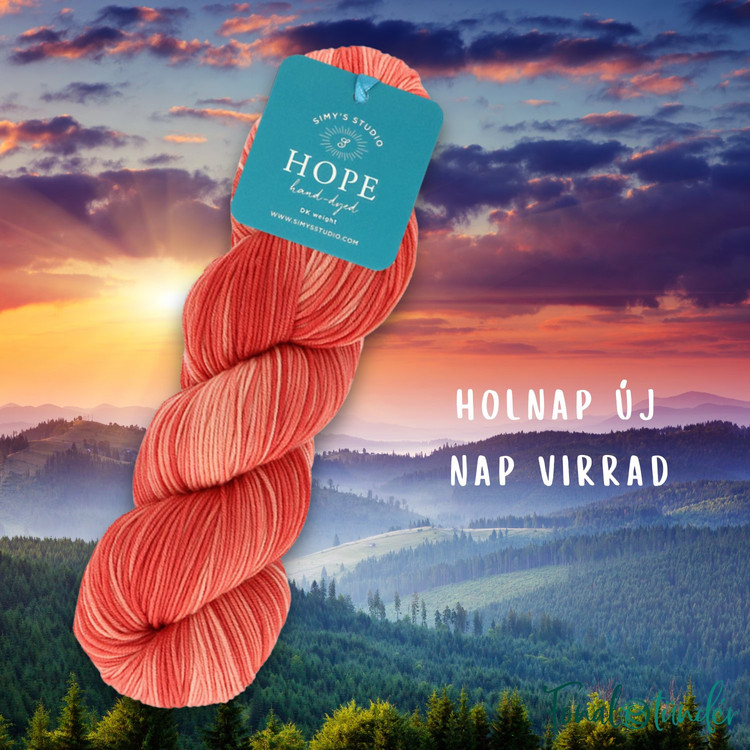 Simy's Hope DK - 12 - kézzel festett narancs gyapjú fonal Simy's Hope DK - 12 - kézzel festett narancs gyapjú fonal