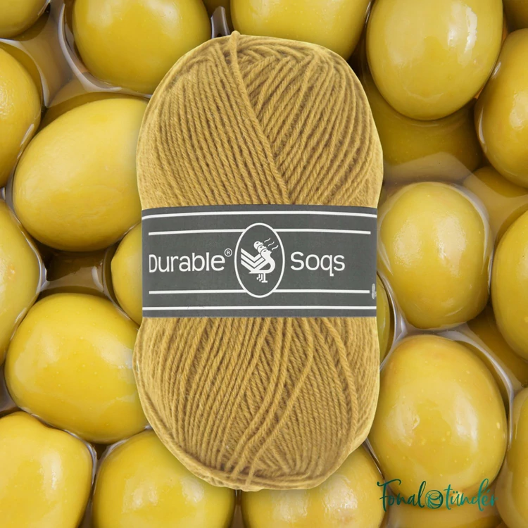 Durable Soqs 2145 Golden Olive - arany sárga gyapjú zoknifonal - wool socks yarn