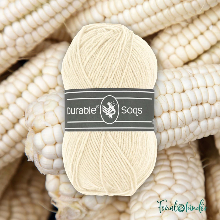 Durable Soqs 2172 Cream krémfehér gyapjú zoknifonal - ecru wool socks yarn