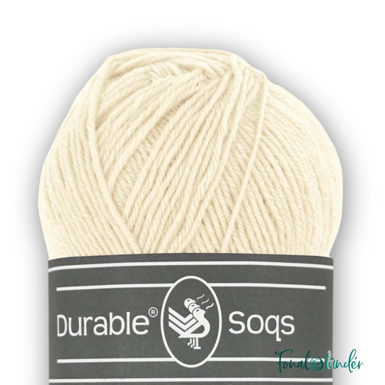 Durable Soqs 2172 Cream krémfehér gyapjú zoknifonal - ecru wool socks yarn