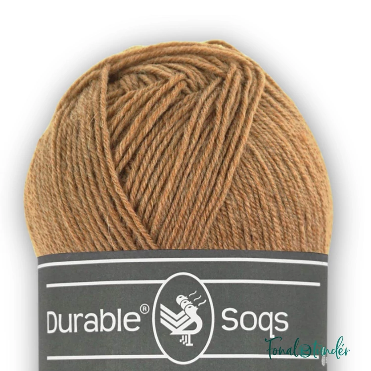 Durable Soqs 2218 Hazelnut - mogyoró barna gyapjú zoknifonal - wool socks yarn