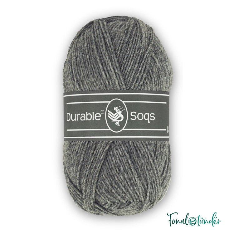 Durable Soqs 2235 Ash - sötétszürke gyapjú zoknifonal