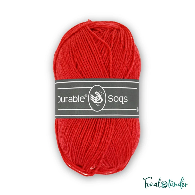 Durable Soqs 318 Tomato - élénk piros gyapjú zoknifonal - red wool socks yarn
