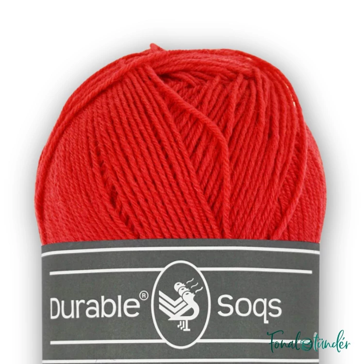 Durable Soqs 318 Tomato - élénk piros gyapjú zoknifonal - red wool socks yarn