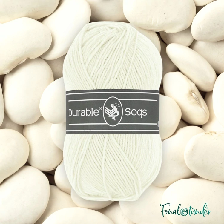 Durable Soqs 326 Ivory - törtfehér gyapjú zoknifonal - wool socks yarn