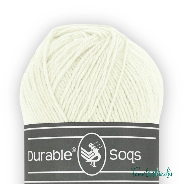 Durable Soqs 326 Ivory - törtfehér gyapjú zoknifonal - wool socks yarn