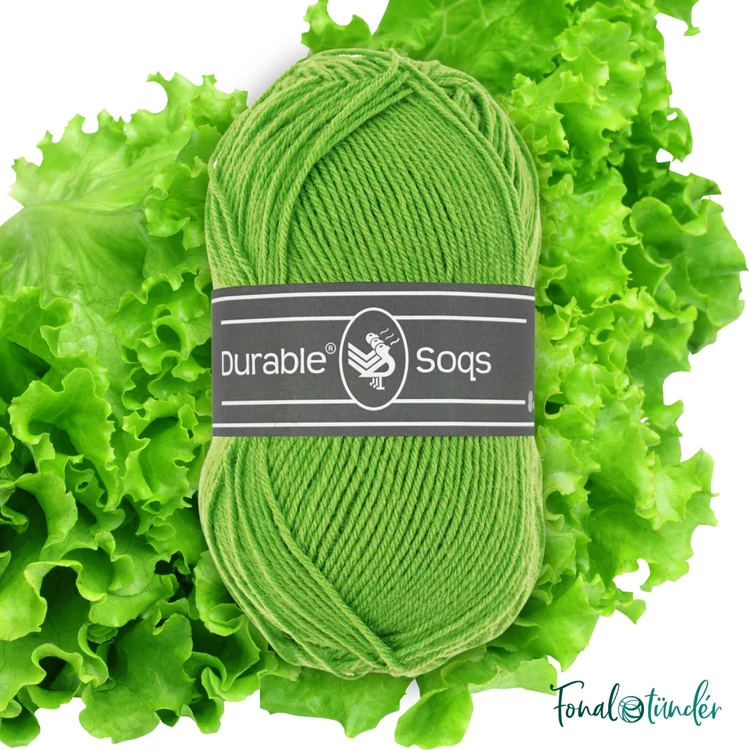 Durable Soqs 403 Parrot Green - élénkzöld gyapjú zoknifonal - wool socks yarn