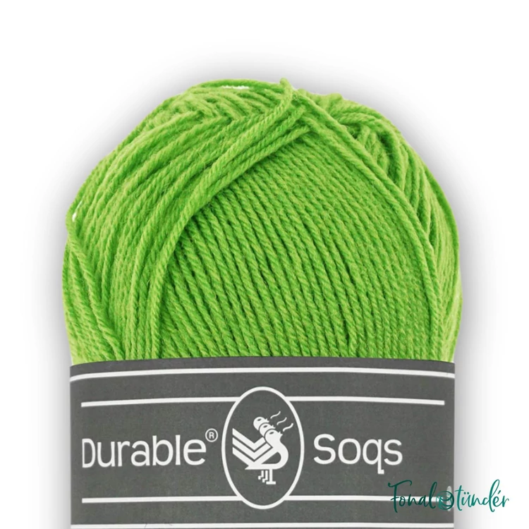 Durable Soqs 403 Parrot Green - élénkzöld gyapjú zoknifonal - wool socks yarn