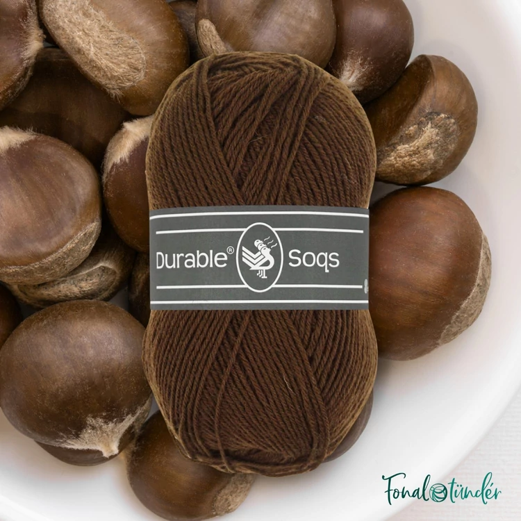 Durable Soqs 406 Chestnut - gesztenyebarna gyapjú zoknifonal - wool socks yarn