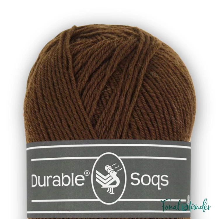Durable Soqs 406 Chestnut - gesztenyebarna gyapjú zoknifonal - wool socks yarn