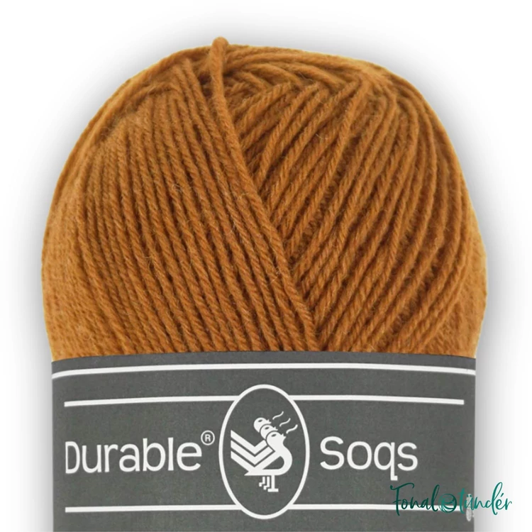 Durable Soqs 407 Almond - mandula barna gyapjú zoknifonal - wool socks yarn