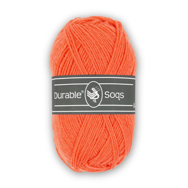 Durable Soqs 408 Fresh Coral - korallpiros gyapjú zoknifonal - red wool socks yarn