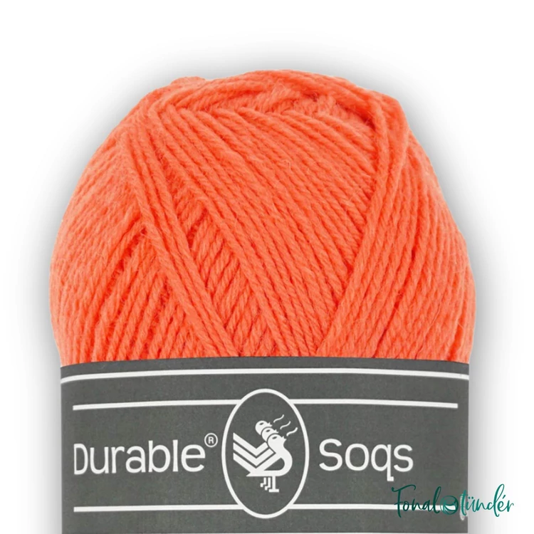 Durable Soqs 408 Fresh Coral - korallpiros gyapjú zoknifonal - red wool socks yarn