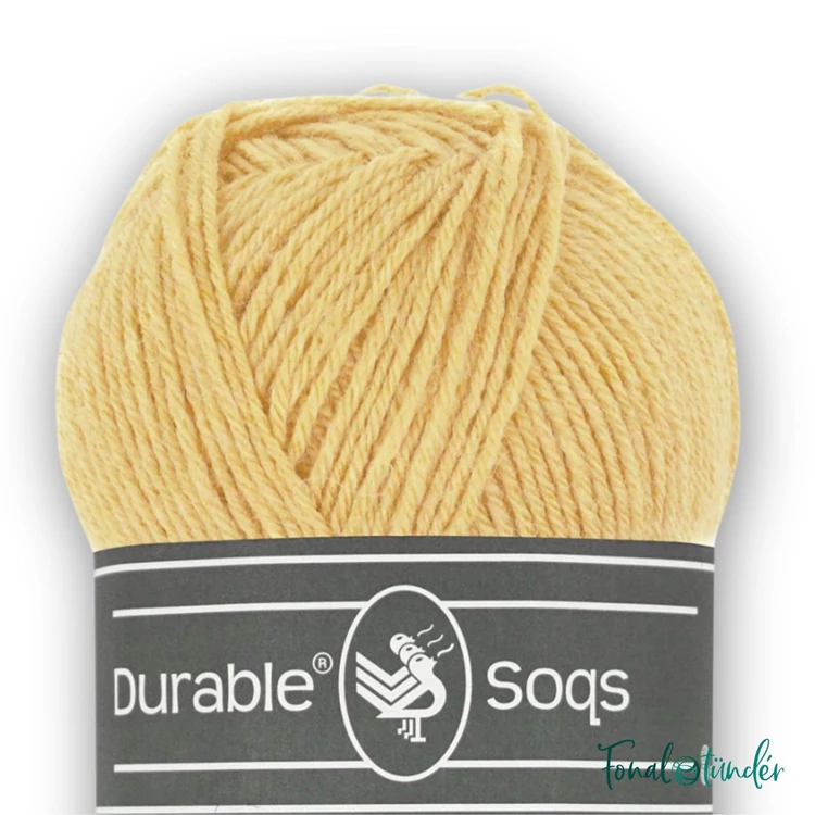 Durable Soqs 409 Bleached Sand - világossárga gyapjú zoknifonal - wool socks yarn