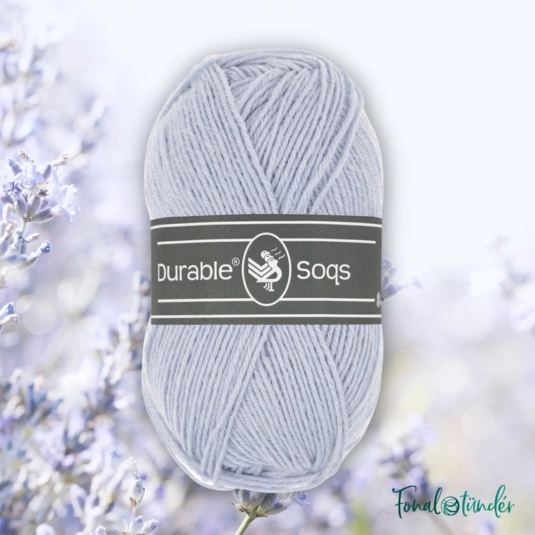 Durable Soqs 410 Misty Blue - lilás kék gyapjú zoknifonal - wool socks yarn