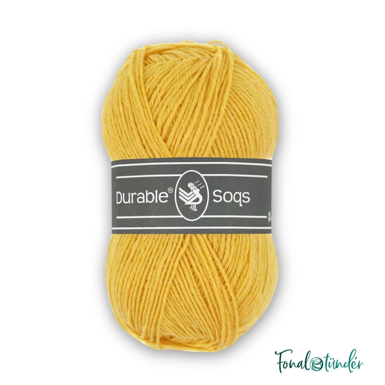 Durable Soqs 411 Mimosa - élénk napsárga gyapjú zoknifonal - yellow wool socks yarn