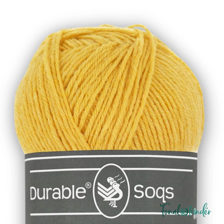 Durable Soqs 411 Mimosa - élénk napsárga gyapjú zoknifonal - yellow wool socks yarn