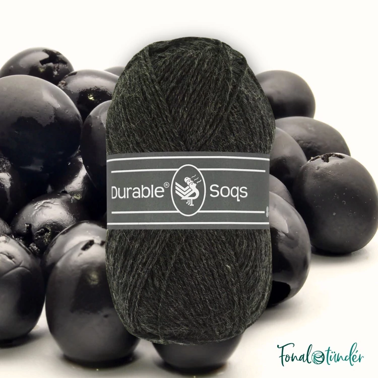 Durable Soqs 412 Phantom - sötétszürke gyapjú zoknifonal - dark gray wool socks yarn
