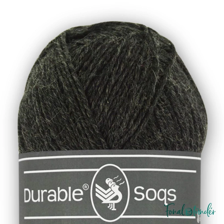 Durable Soqs 412 Phantom - sötétszürke gyapjú zoknifonal - dark gray wool socks yarn