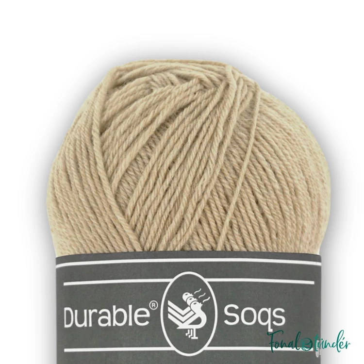 Durable Soqs 422 Sesame - drapp gyapjú zoknifonal - wool socks yarn