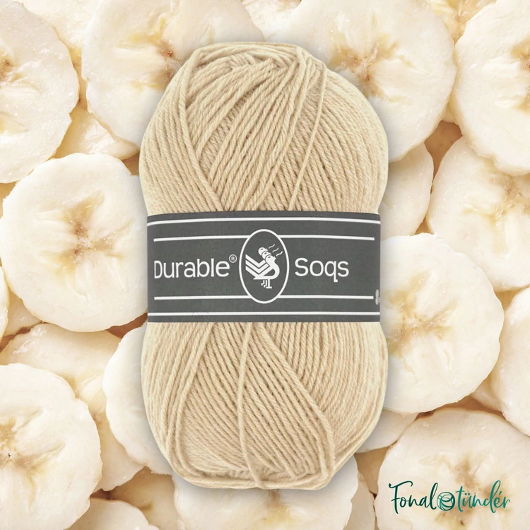 Durable Soqs 423 Cream Tan - halvány drapp gyapjú zoknifonal - wool socks yarn