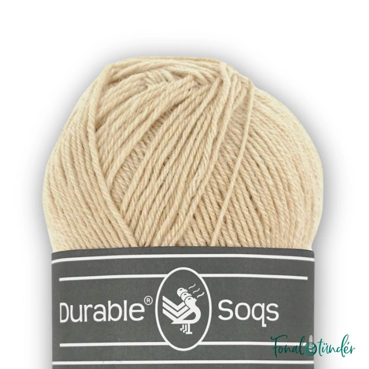 Durable Soqs 423 Cream Tan - halvány drapp gyapjú zoknifonal - wool socks yarn